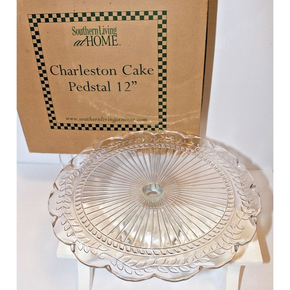 Southern Living at Home Charleston 12" Glass Cake Pedestal Stand #40280 w/ Box